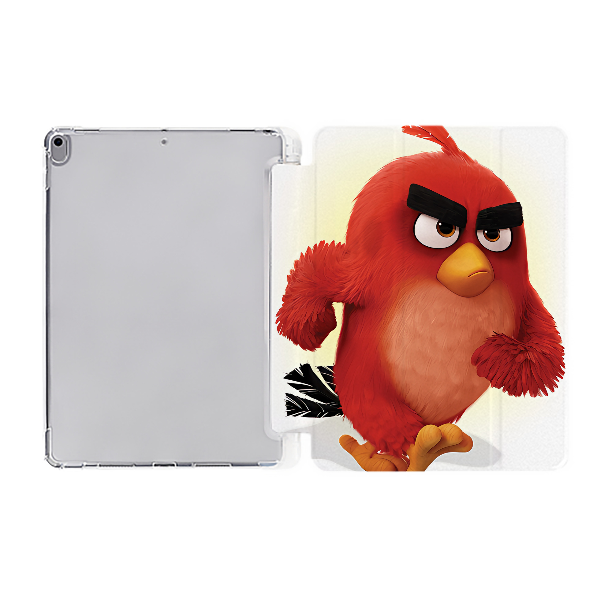 （画像用） Angry Birds アングリーバード IPad ケース ペン収納付き 三つ折りスタンド PUレザー×シリコン 対応機種9.5/10.5/10.9インチ